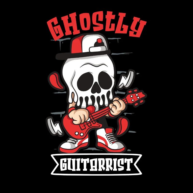 Lustiger Horror Spooky Guitar Gitarrist Ghostly