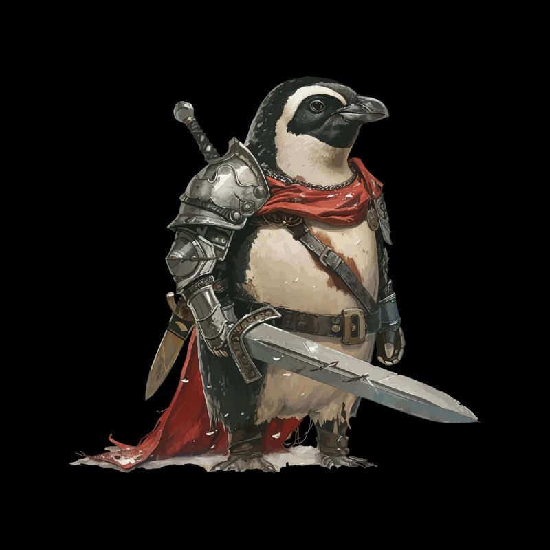 Pinguin Ritter Mittelalter