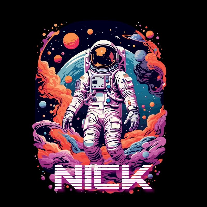 NICK - Beau nom de garçon avec astronaute cool