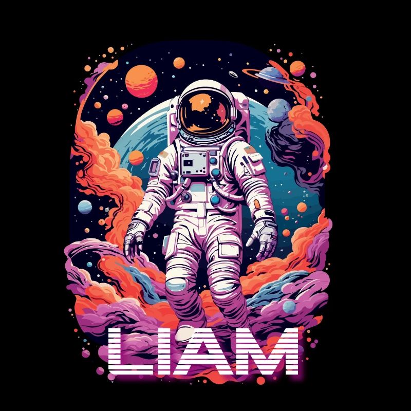 LIAM - Beau prénom de garçon avec astronaute cool