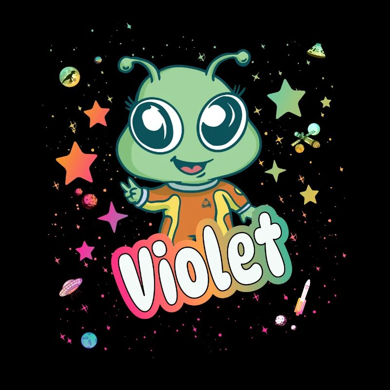 VIOLET - Schöner Mädchen Name mit süßem Alien