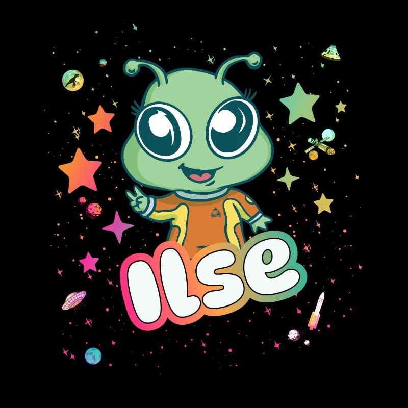 ILSE - Beau nom de fille avec extraterrestre mignon