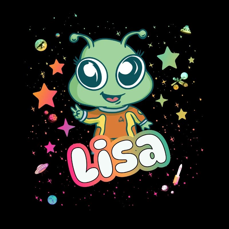 LISA - Schöner Mädchen Name mit süßem Alien