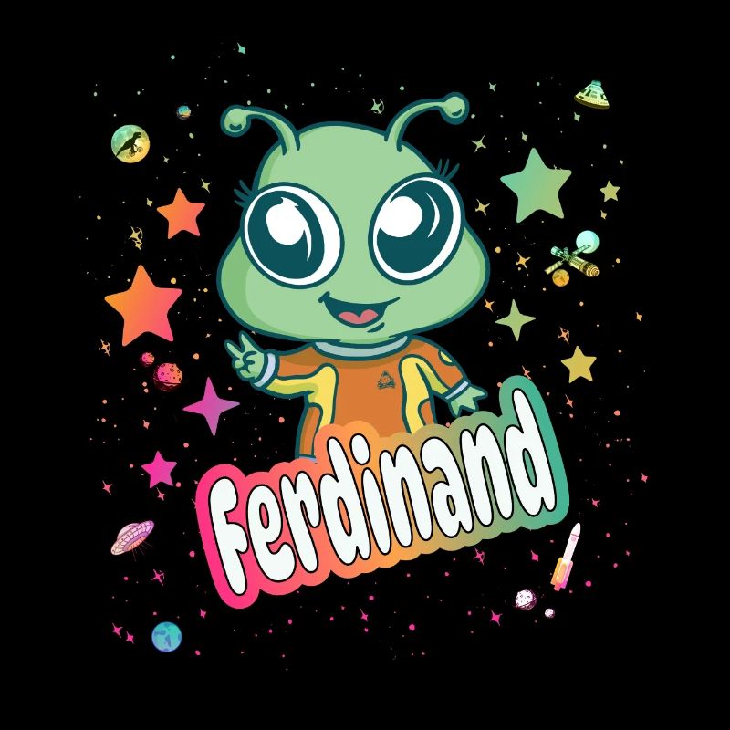 FERDINAND - Beau nom de garçon avec un extraterrestre mignon