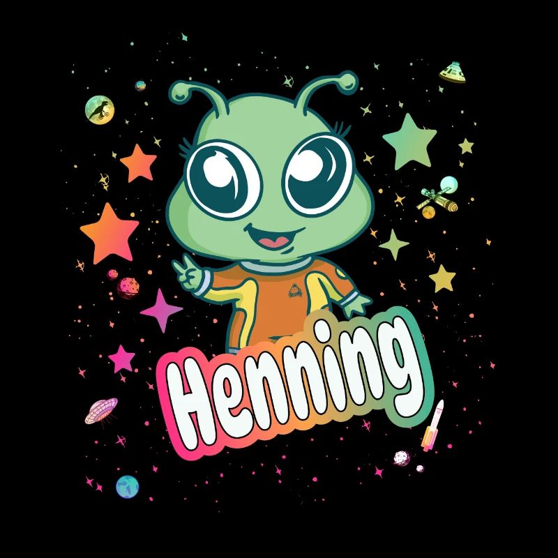 HENNING - Schöner Junge Name mit süßem Alien
