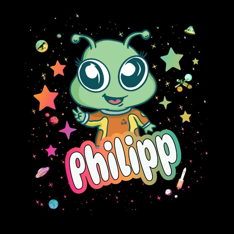 PHILIPP - Beau nom de garçon avec un extraterrestre mignon