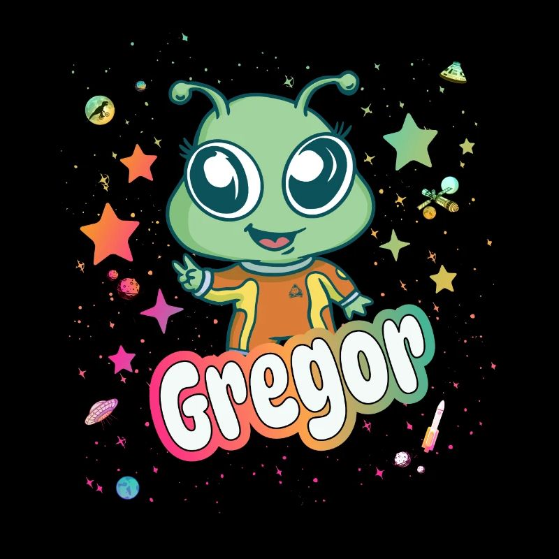 GREGOR - Schöner Junge Name mit süßem Alien