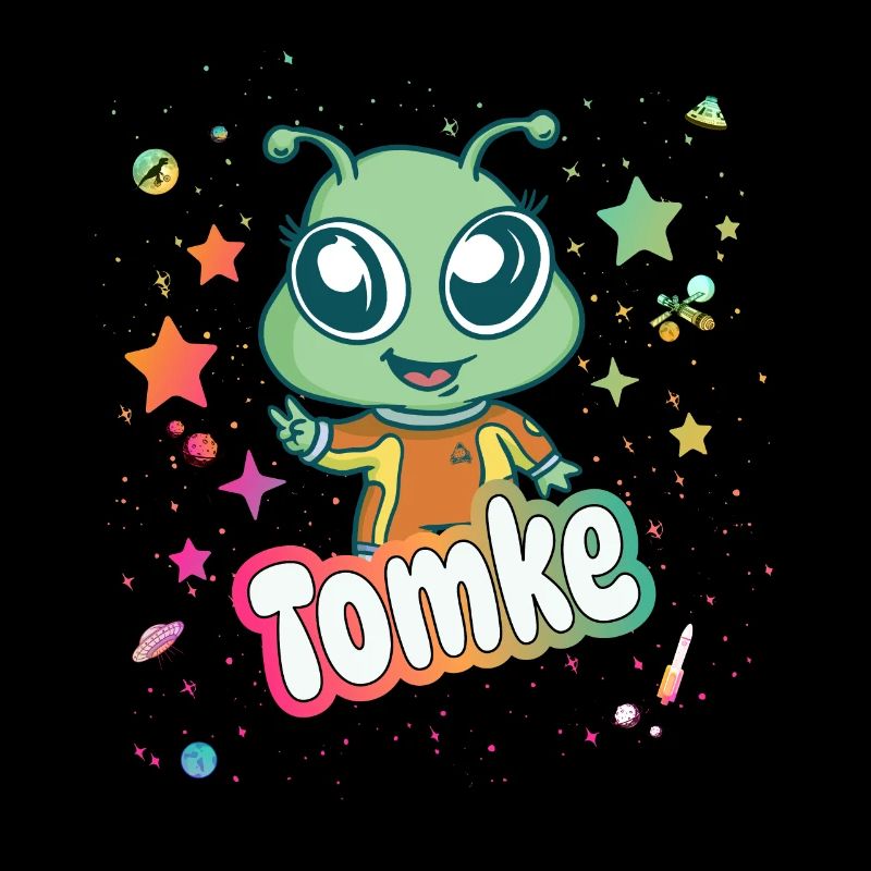 TOMKE - Schöner Junge Name mit süßem Alien