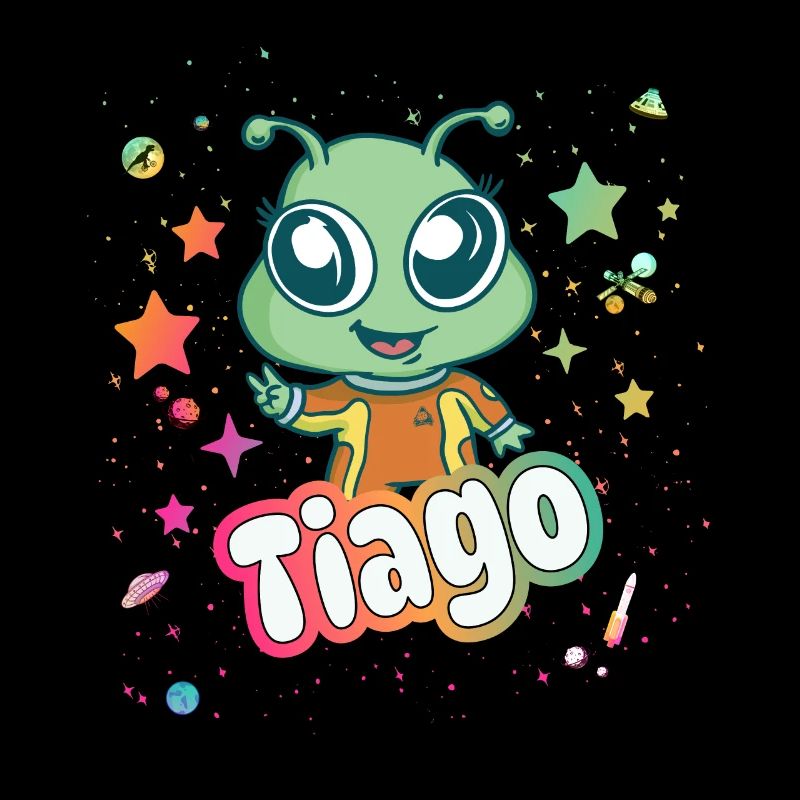 TIAGO - Schöner Junge Name mit süßem Alien