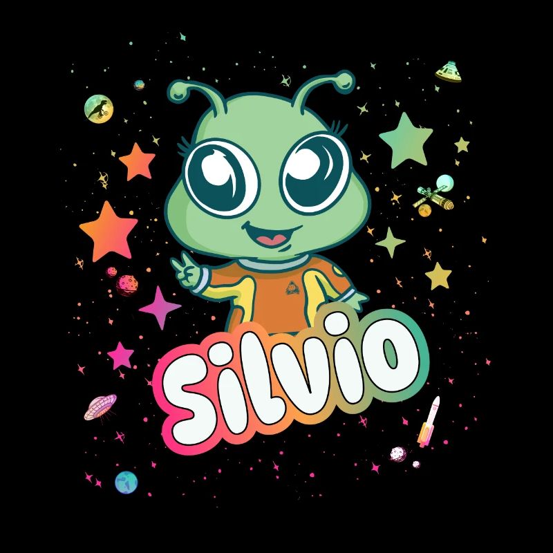 SILVIO - Beau nom de garçon avec un extraterrestre mignon