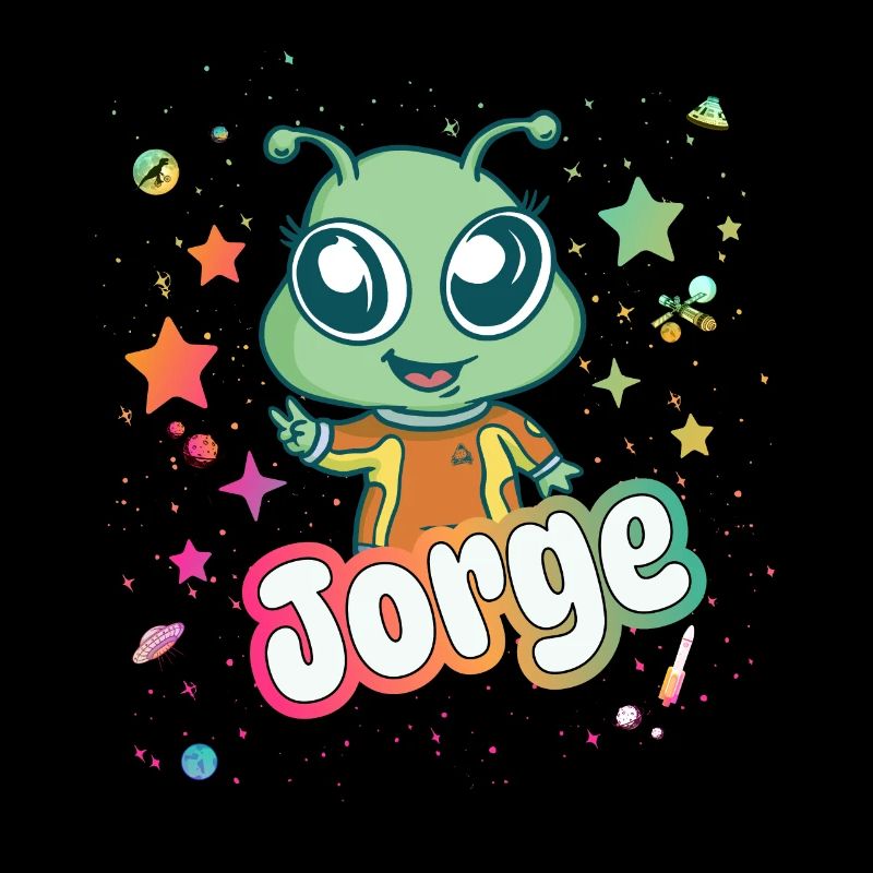 JORGE - Beau nom de garçon avec extraterrestre mignon
