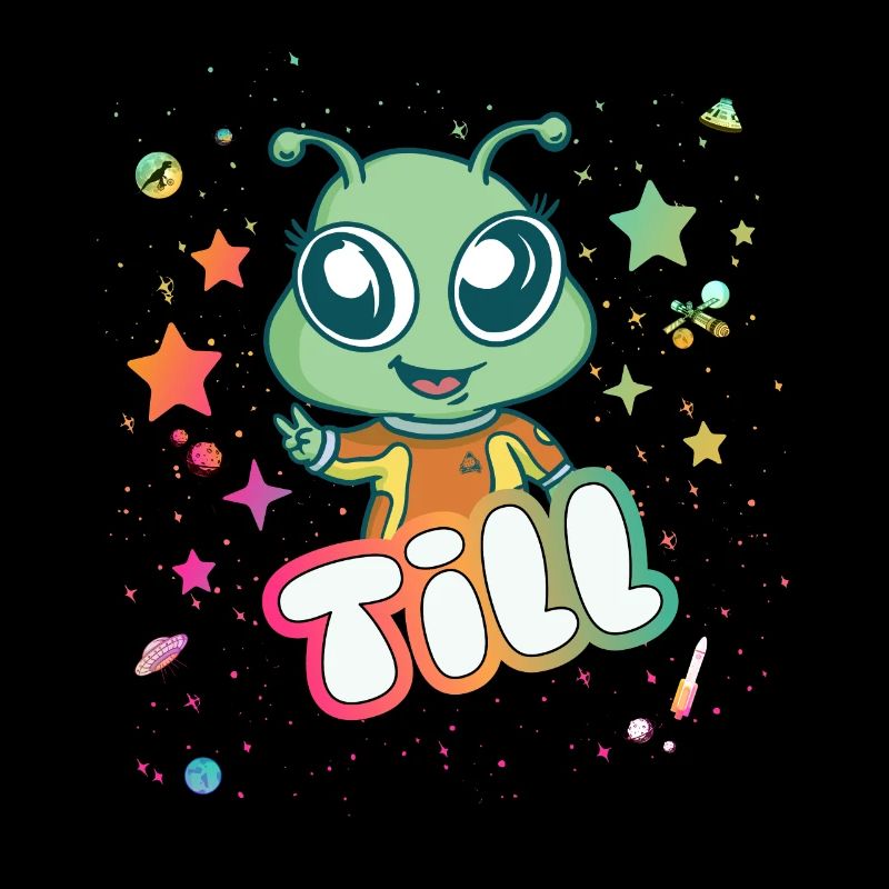 TILL - Beau nom de garçon avec un extraterrestre mignon