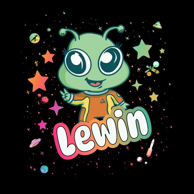 LEWIN - Beau nom de garçon avec extraterrestre mignon