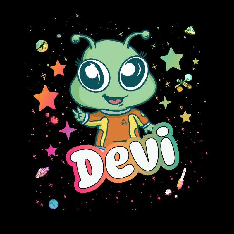 DEVI - Beau nom de garçon avec un extraterrestre mignon