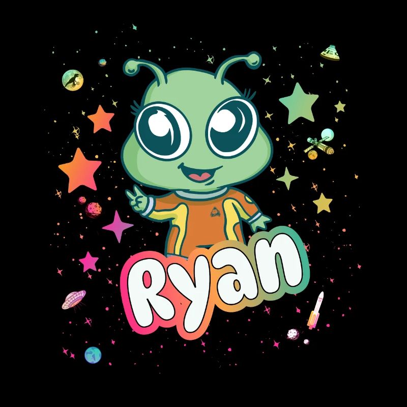 RYAN - Schöner Junge Name mit süßem Alien