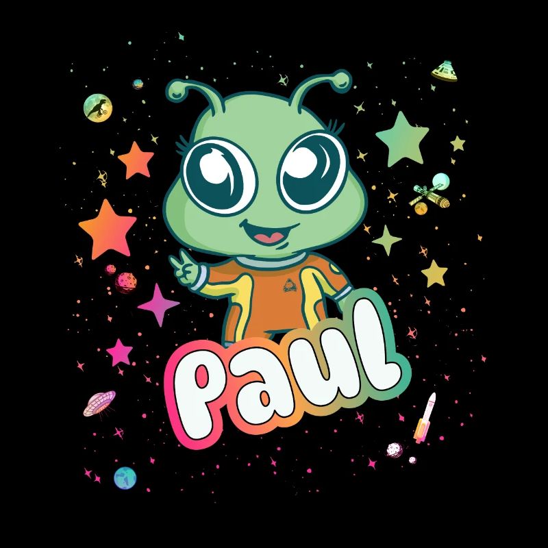 PAUL - Beau nom de garçon avec un extraterrestre mignon