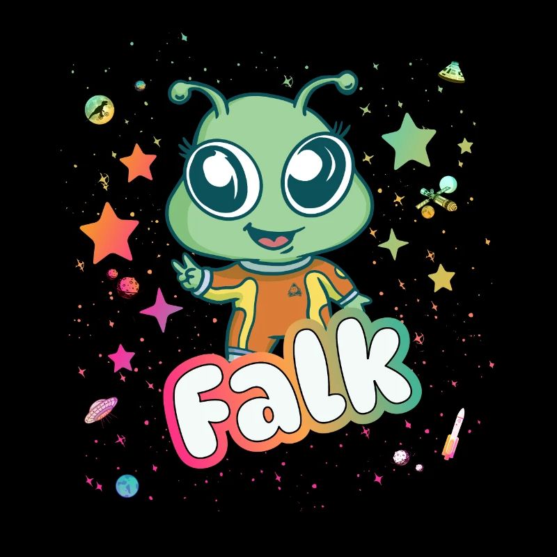 FALK - Beau nom de garçon avec un extraterrestre mignon