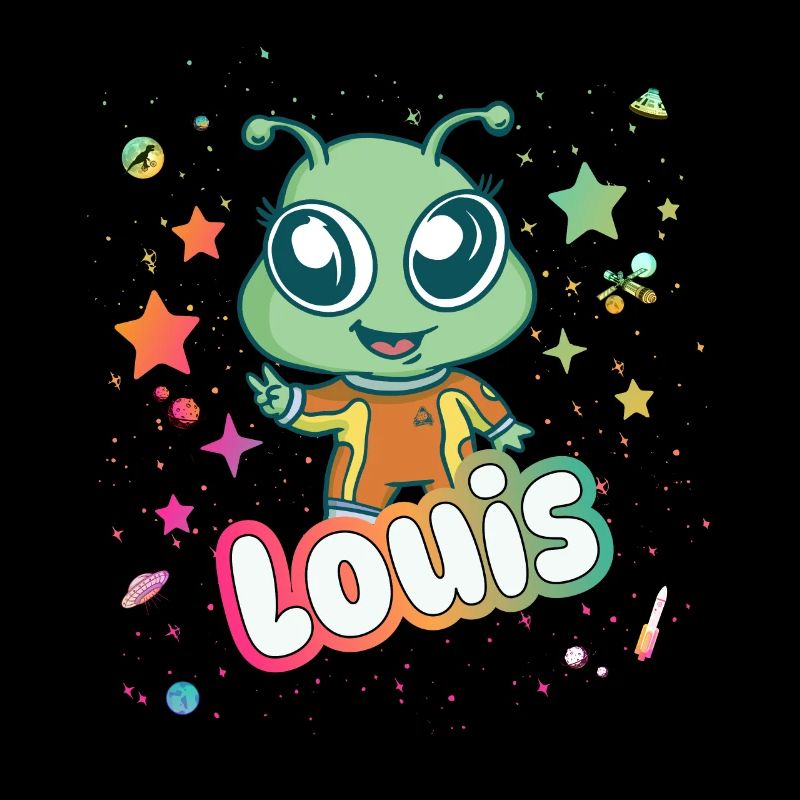 LOUIS - Beau nom de garçon avec extraterrestre mignon