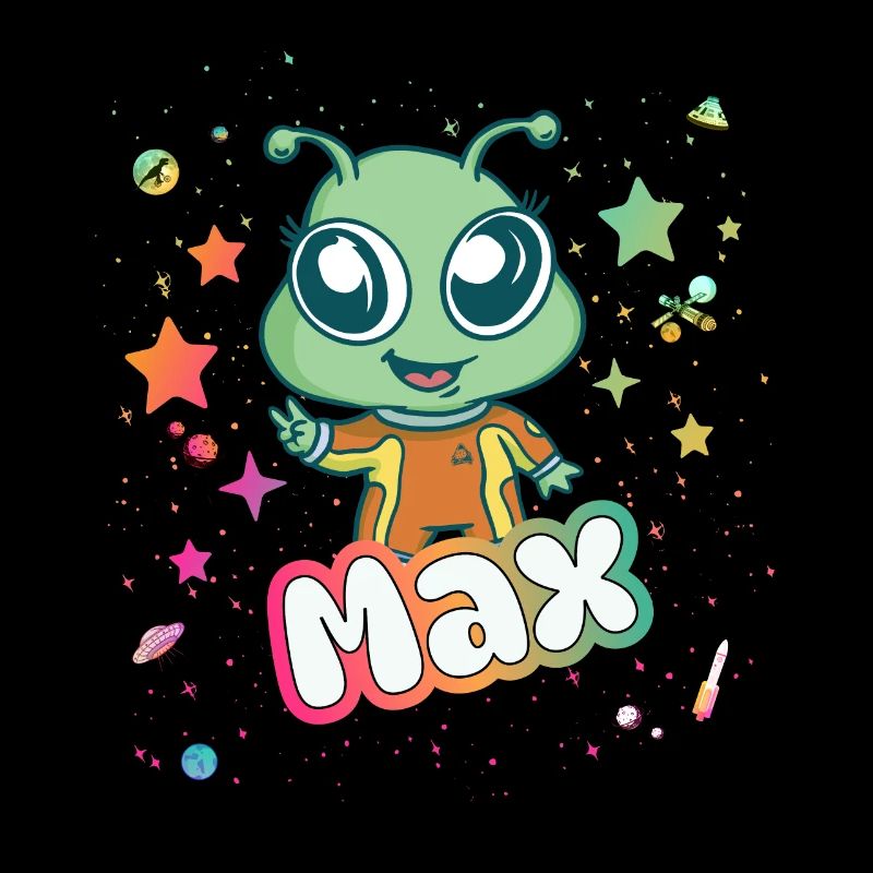MAX - Beautiful boy name with cute alien