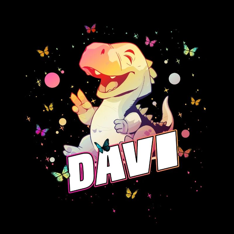 DAVI - Schöner Junge Name mit süßem DINO T-REX
