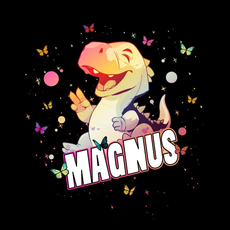 MAGNUS - Schöner Junge Name mit süßem DINO T-REX