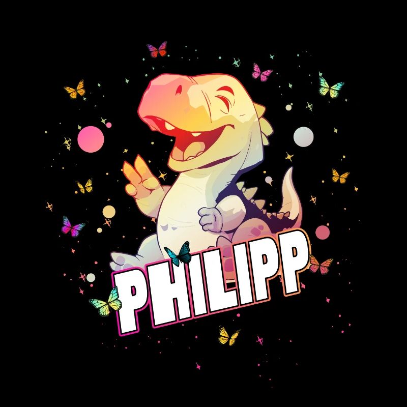 PHILIPP - Beau prénom de garçon avec mignon DINO T-REX