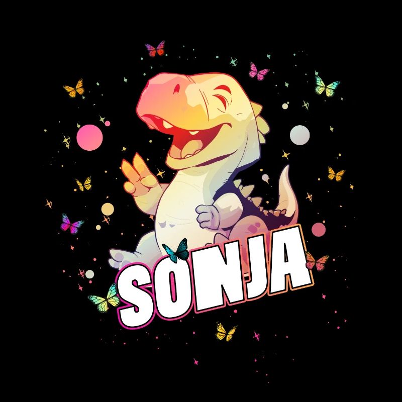 SONJA - Schöner MÄDCHEN Name mit süßem DINO T-REX