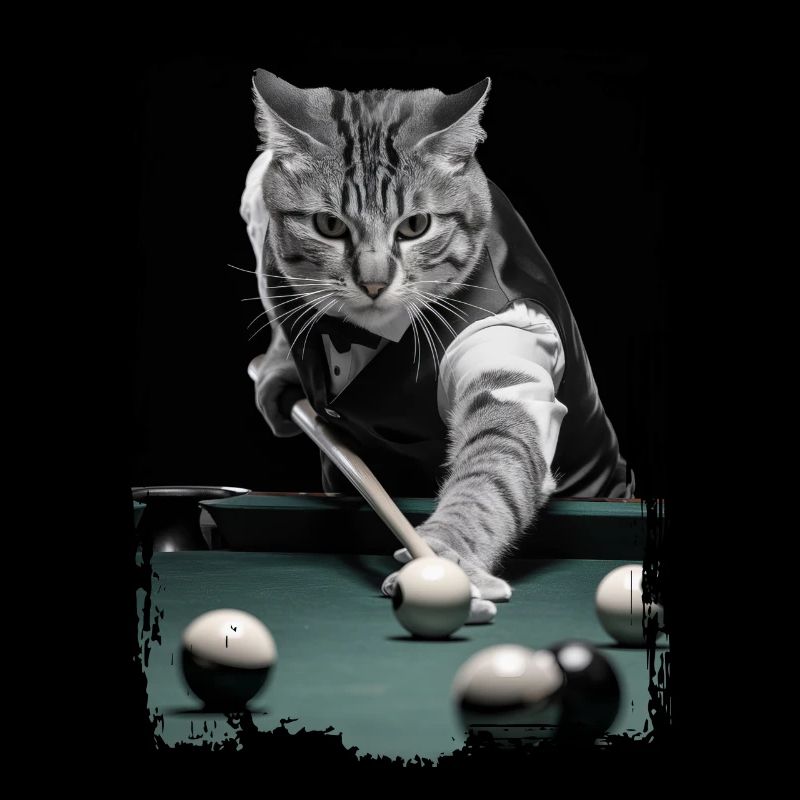 Katze spielt Billard Geschenk
