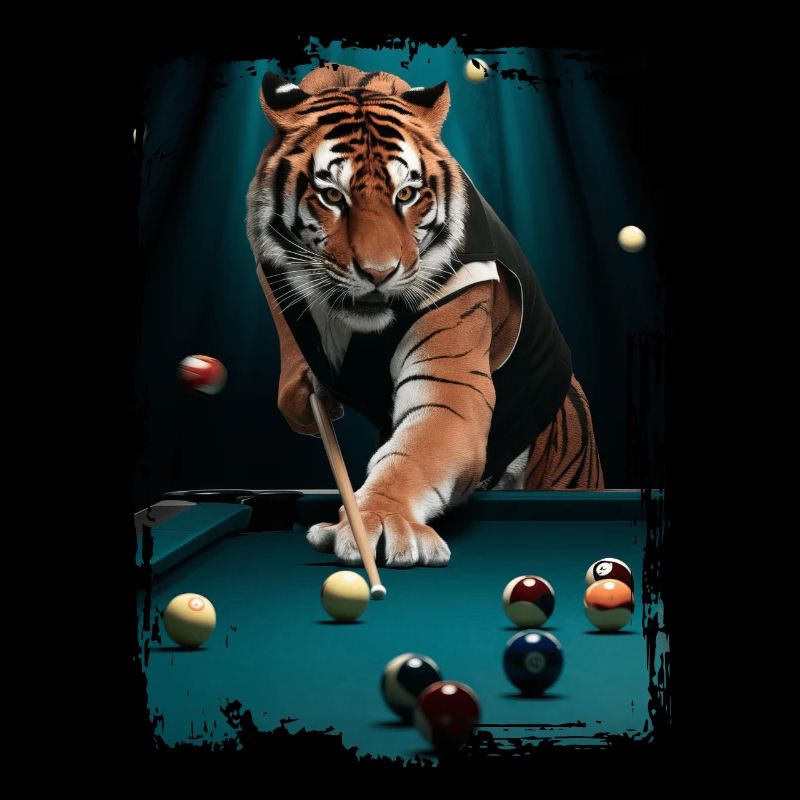 Tiger spielt Billard Geschenk