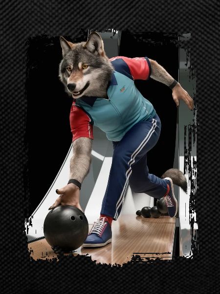 Wolf spielt Bowling Geschenk