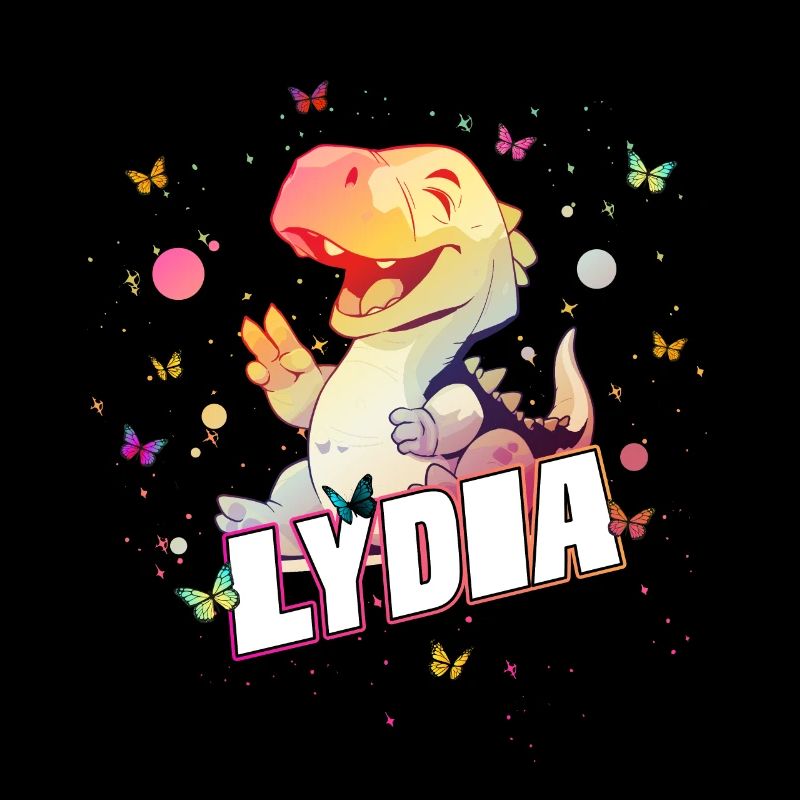LYDIA - Schöner Mädchen Name mit süßem DINO