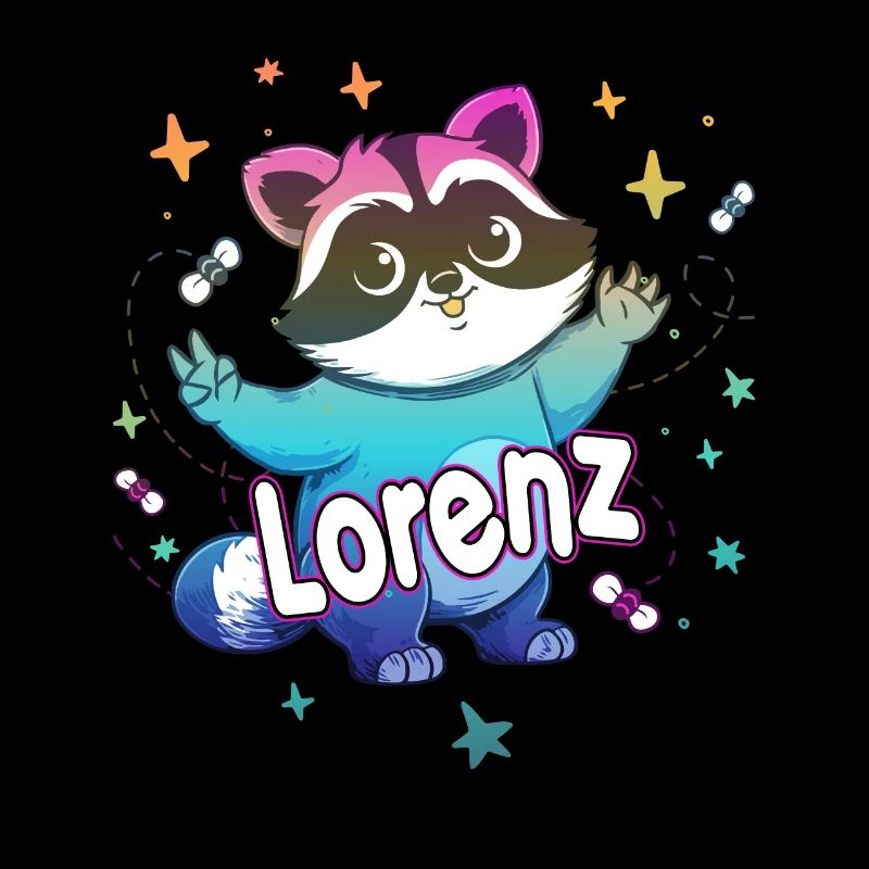 LORENZ - Schöner Jungen Name mit süßem Waschbär