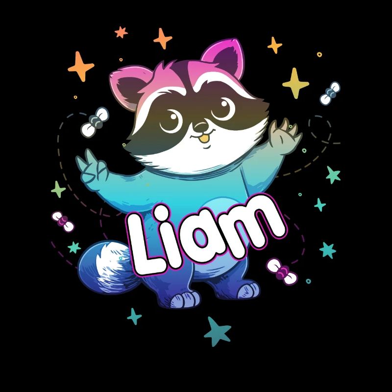 LIAM - Beau nom de garçon avec un raton laveur mignon