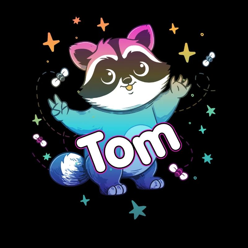 TOM - Beau nom de garçon avec un raton laveur mignon