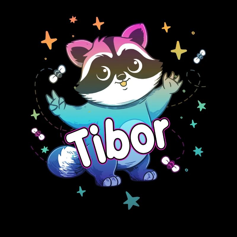 TIBOR - Beau nom de garçon avec un raton laveur mignon