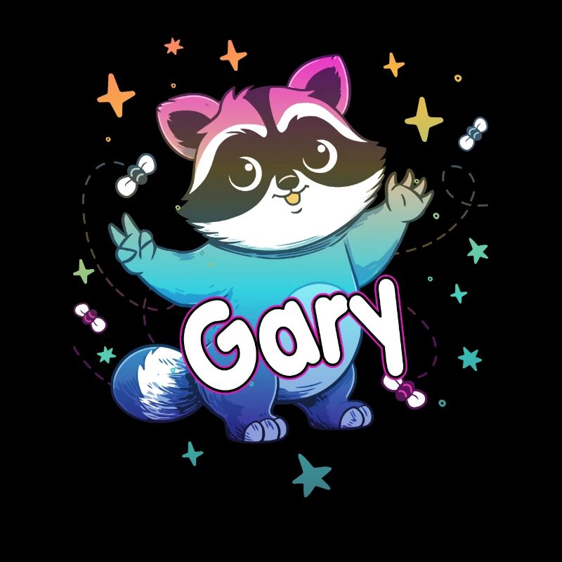 GARY - Beautiful boy name with cute raccoon