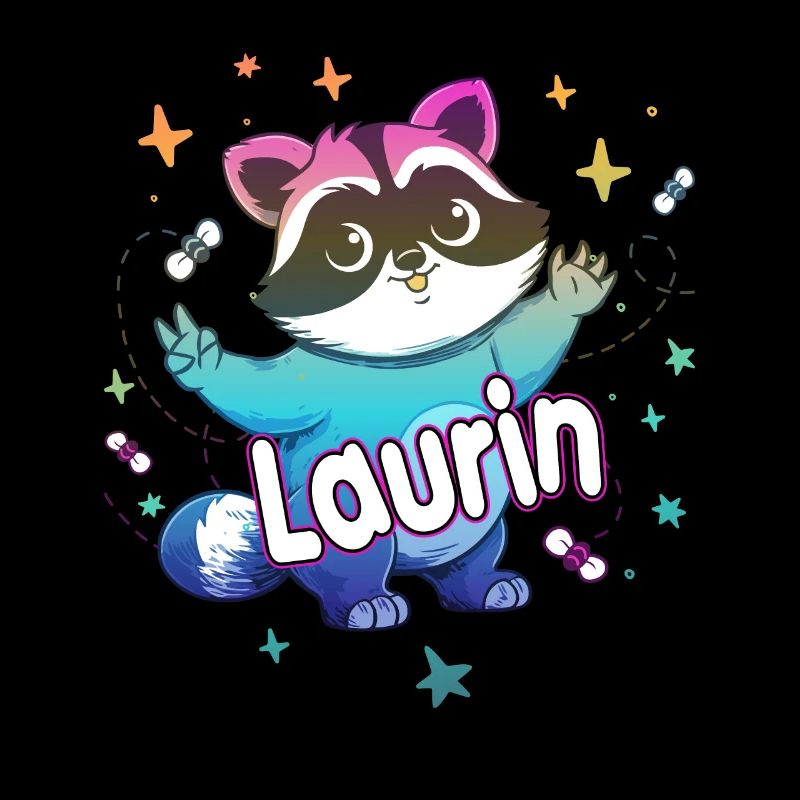 LAURIN - Beau nom de garçon avec un raton laveur mignon