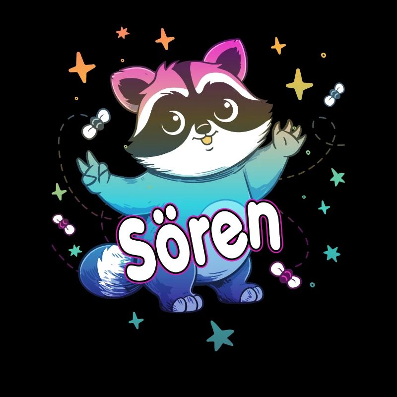 SÖREN - Beau prénom de garçon avec un raton laveur mignon