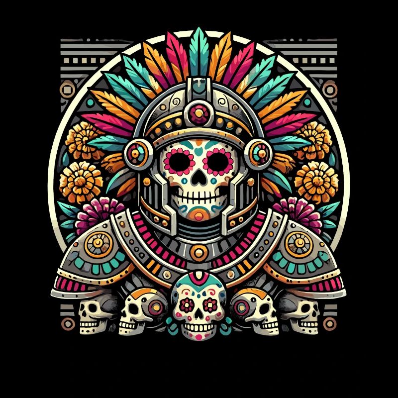 Aztec warrior with traditional