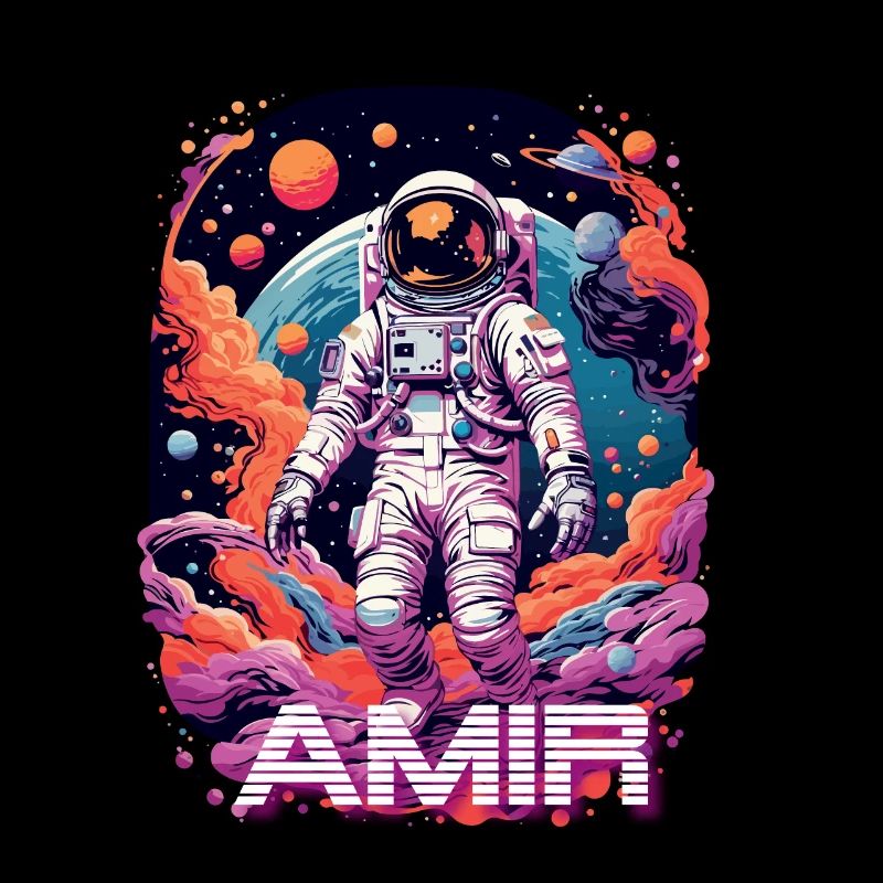 AMIR - Beau prénom de garçon avec astronaute cool