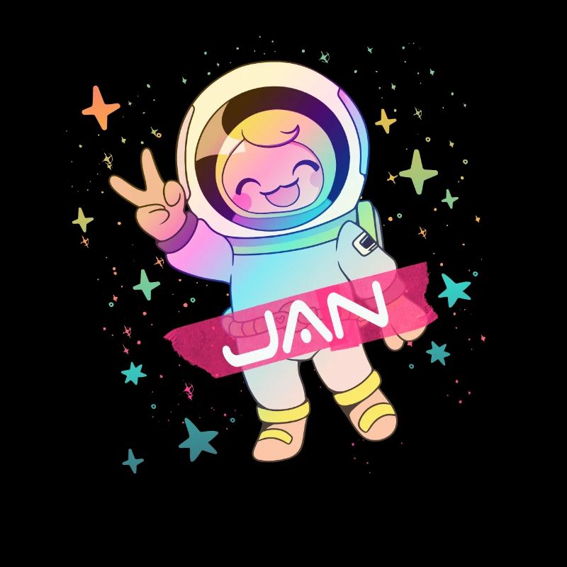 JAN - Beau nom de garçon avec astronaute mignon