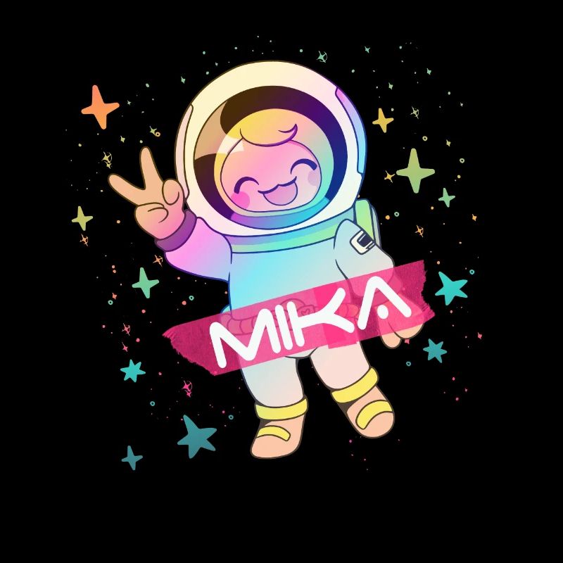 MI KA - Beau nom de garçon avec astronaute mignon