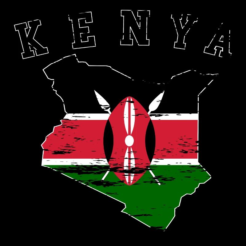 Kenya Wall Map Flag used