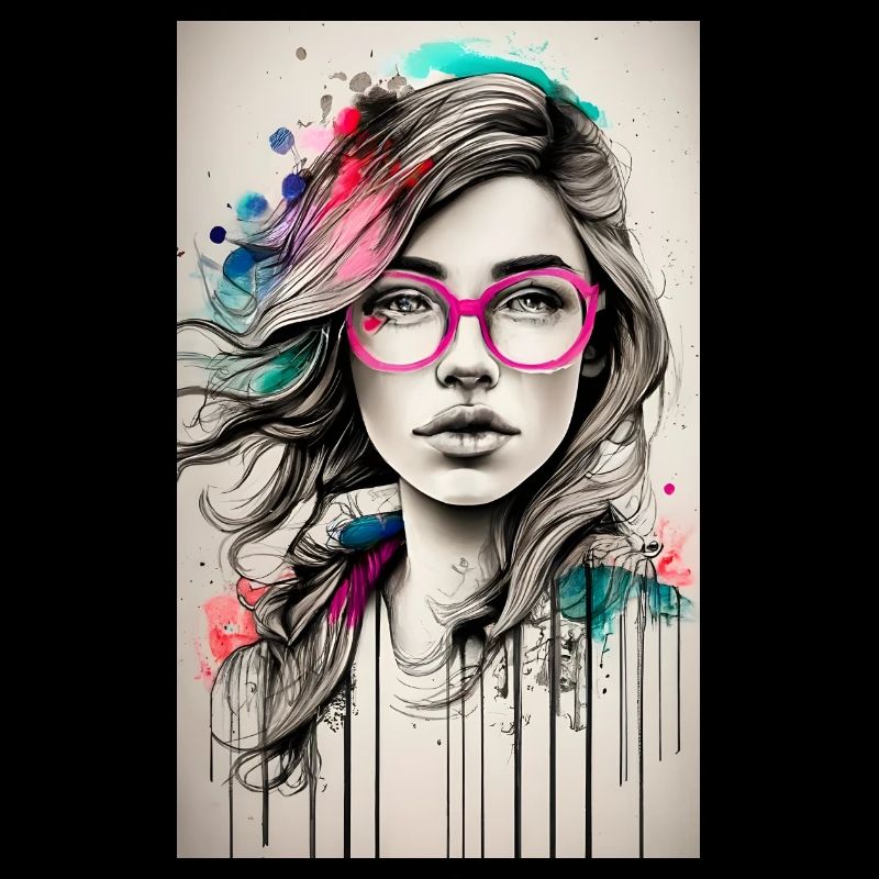 Mädchen rosa Brille