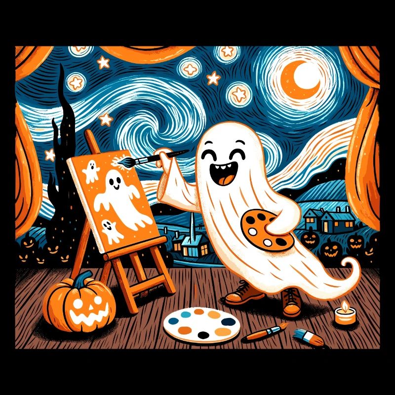 Van Ghost Art Professeur d’Halloween