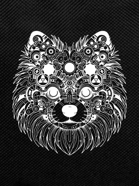 Abstract Pomeranian - White Design
