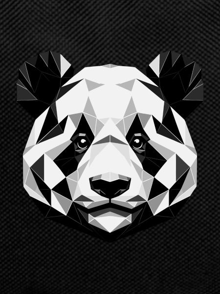 Abstract Geometric Panda - Monochrome Design