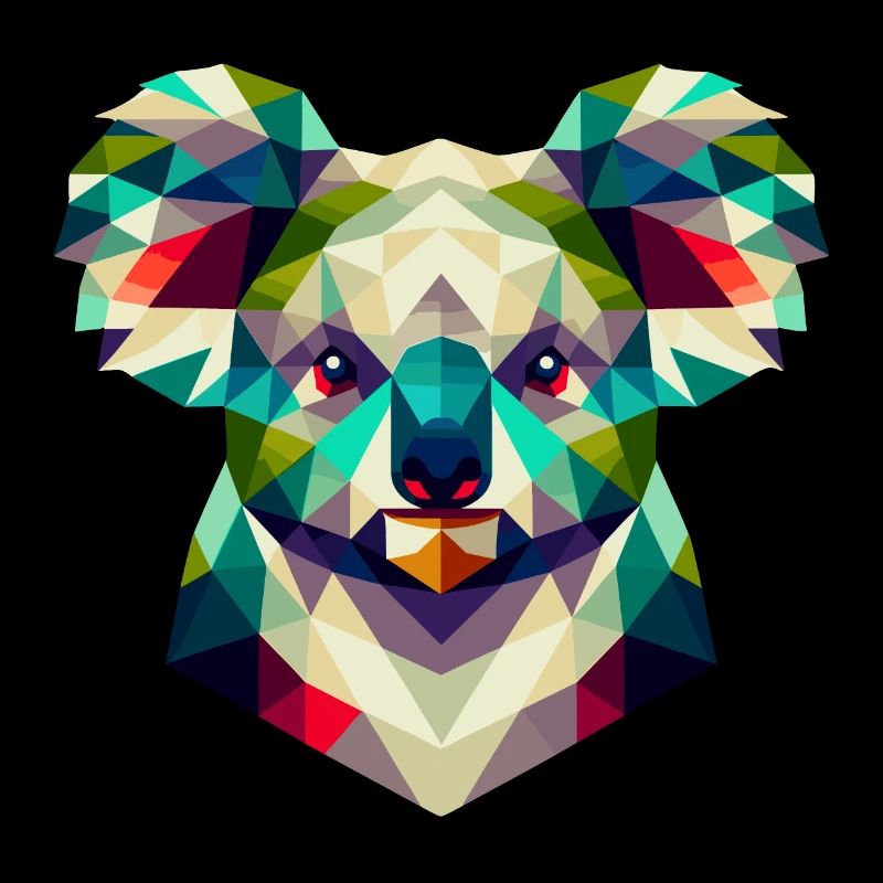 Koala géométrique abstrait - conception de couleurs