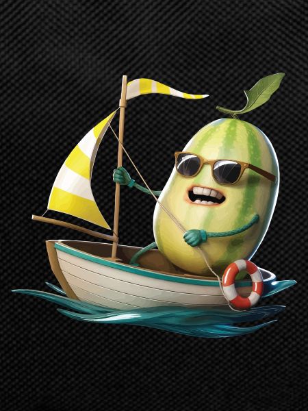 Obst Honigmelone Bootfahren Geschenk