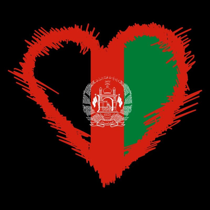 Afganistan flag with heart